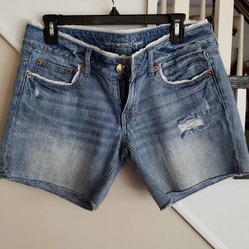 American Eagle Outfitters distressed denim shorts